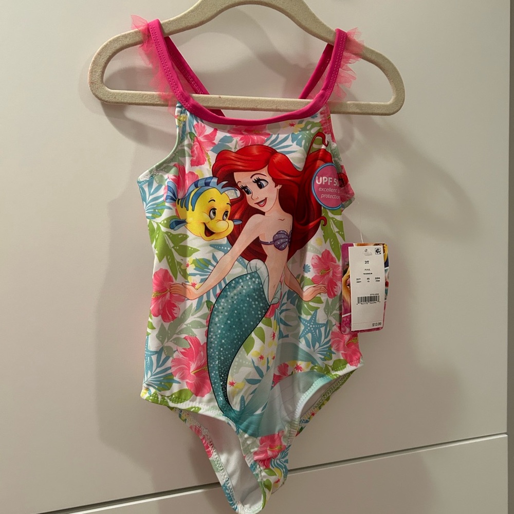NWT Disney Ariel Kids Swimsuit - 3T - Picture 6 of 7